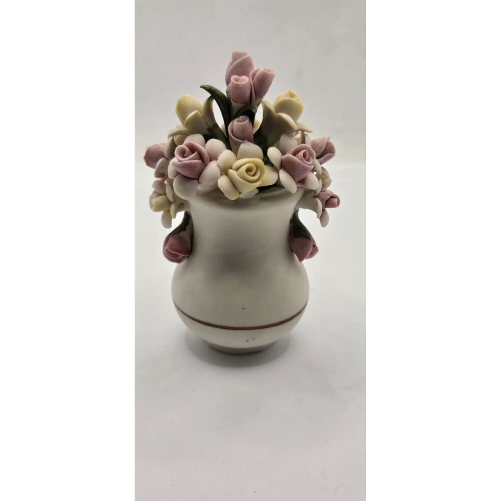 Capodimonte Handmade Flower Basket Porcelain Vintage Italy